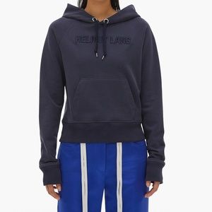 Helmut Lang Logo Slim Hoodie in Navy